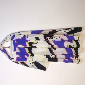 Vintage 80s High Waist Abstract Print Midi Skirt, Size XS